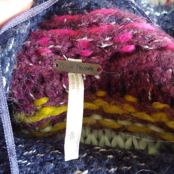 Free People Silver Reed Fair Isle Chunky Knit Sweater Small - Picture 11 of 11